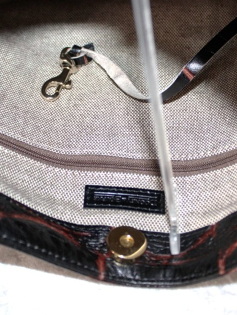 Dooney & Bourke Black Croc Embossed Leather Hobo Shoulder Bag Crossbody - Picture 10 of 11